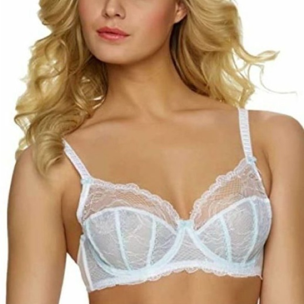 Jezebel White Lace Balconette Bra with Underwire